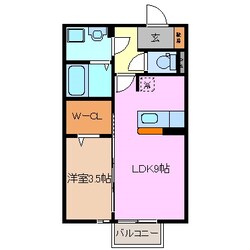 大矢知駅 徒歩35分 2階の物件間取画像